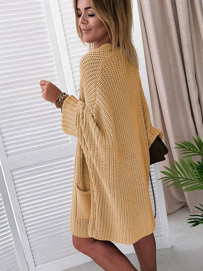 Apricot Cozy Batwing Sleeve Knit Cardigan