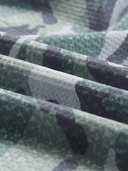 Green Camouflage Oversized Hoodie with Long Sleeves