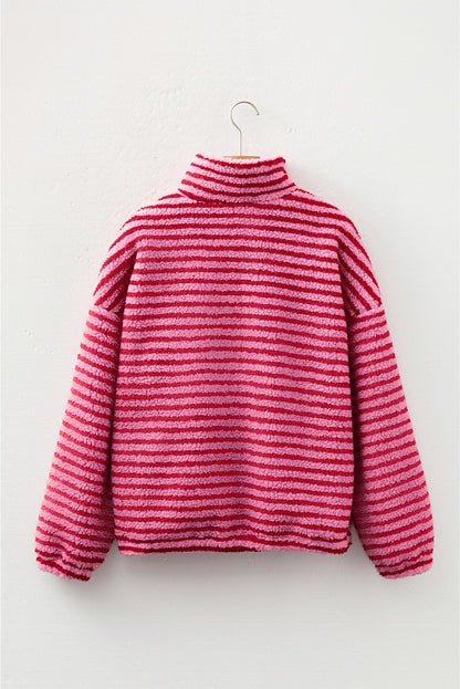 pink stripe sweatshirt