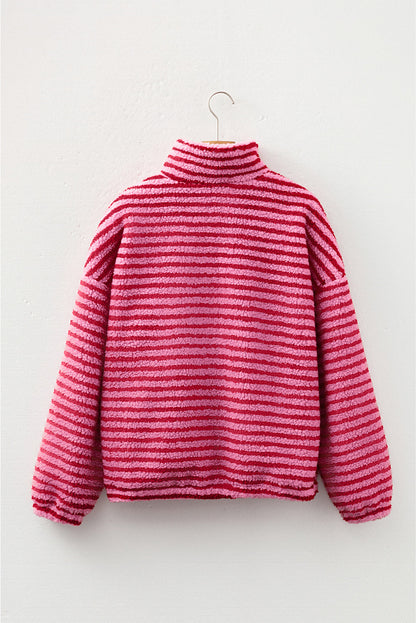 pink stripe sweatshirt