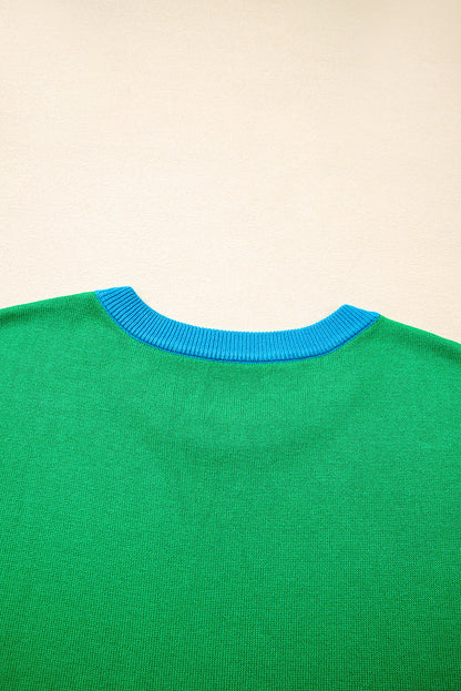 green short sleeve sweater