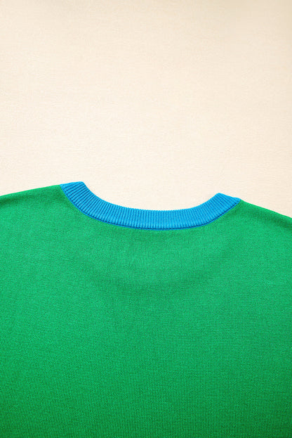 green short sleeve sweater
