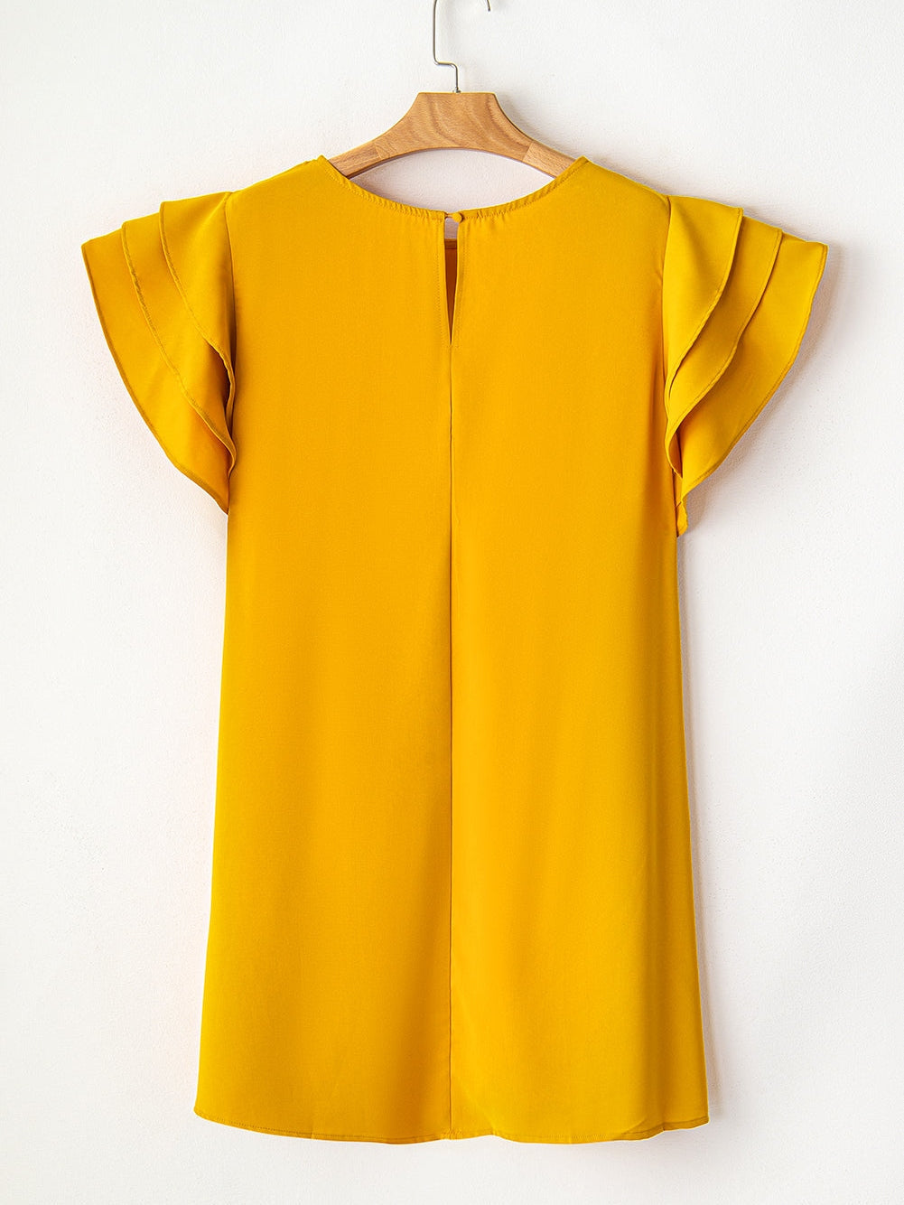 Tiered Ruffled Sleeve Grapefruit Orange Plus Size Dress for Parties and Beyond