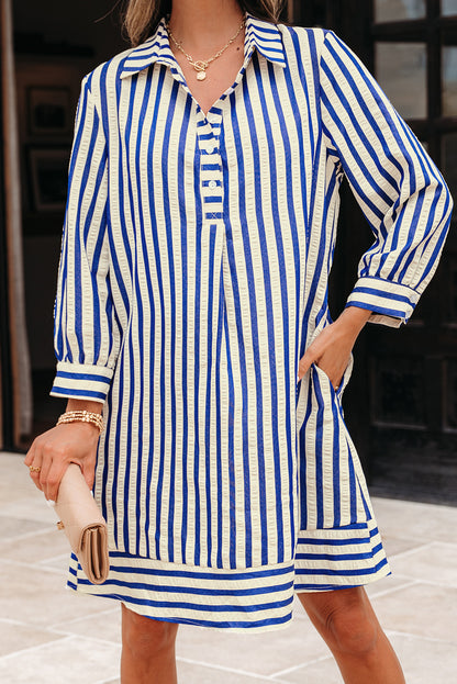 blue stripe dress