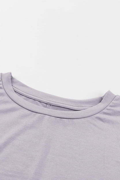 Rounded Neckline Long Sleeve Dress with Pockets