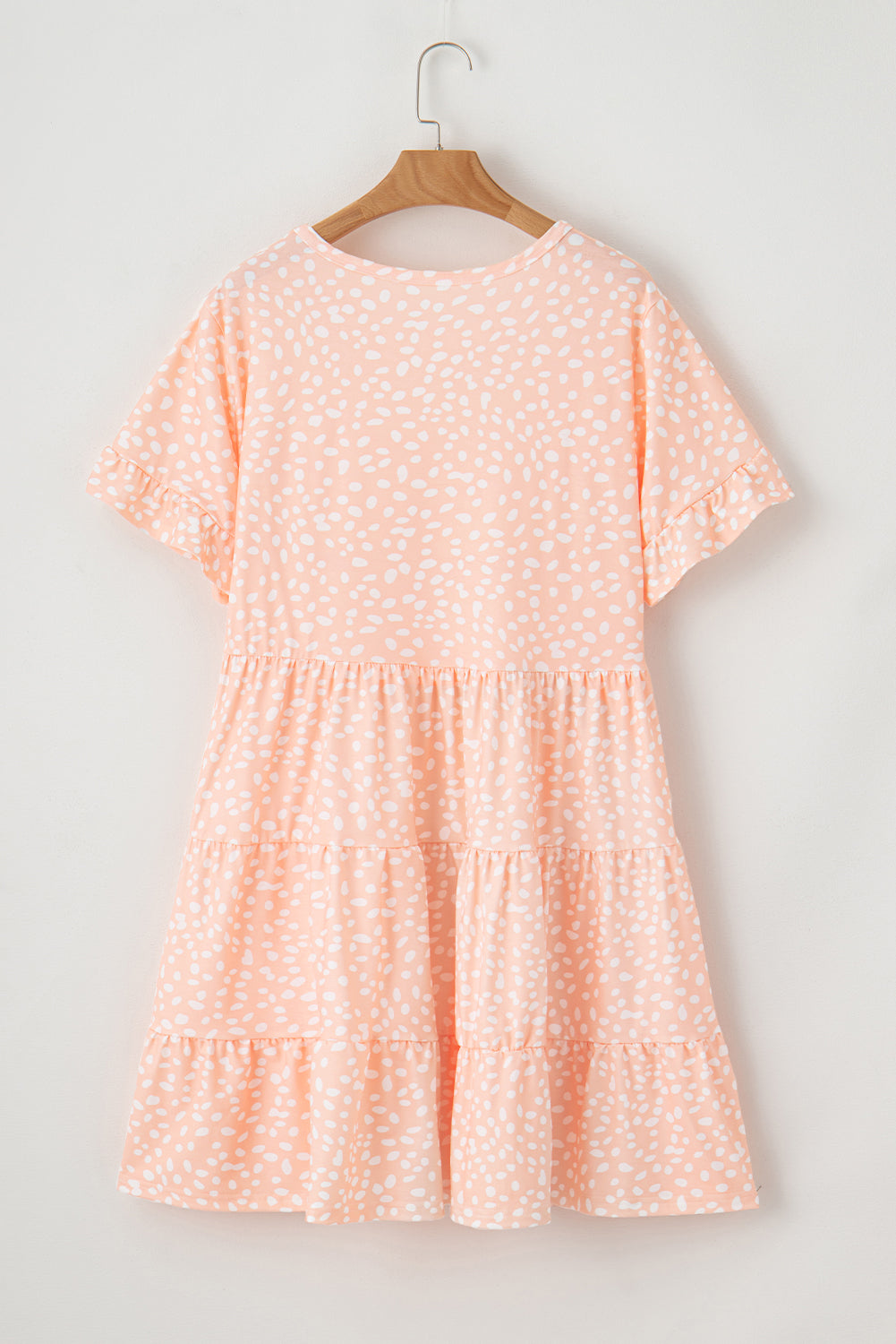 Pink Leopard Tiered Ruffle Plus Size Dress