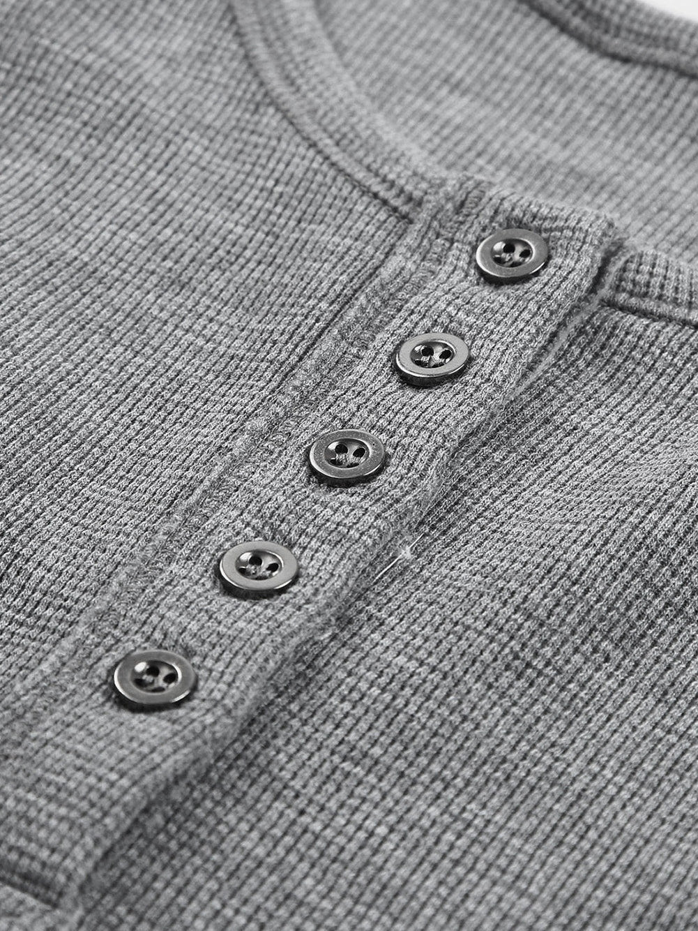 Elegant Black Waffle Knit Button-Up Top