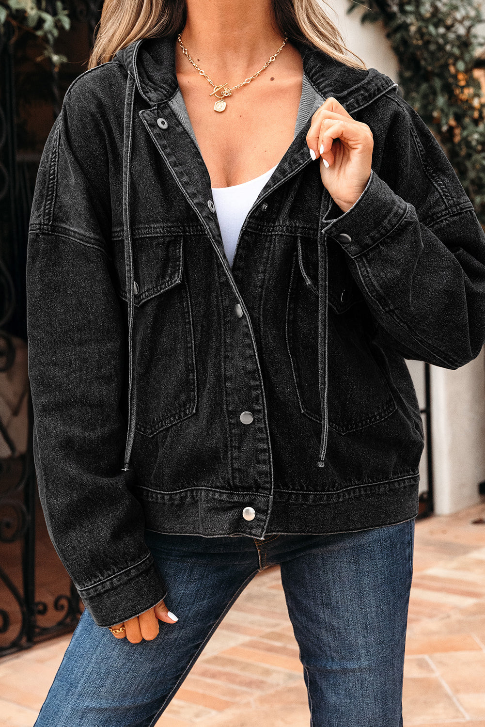 black denim jacket