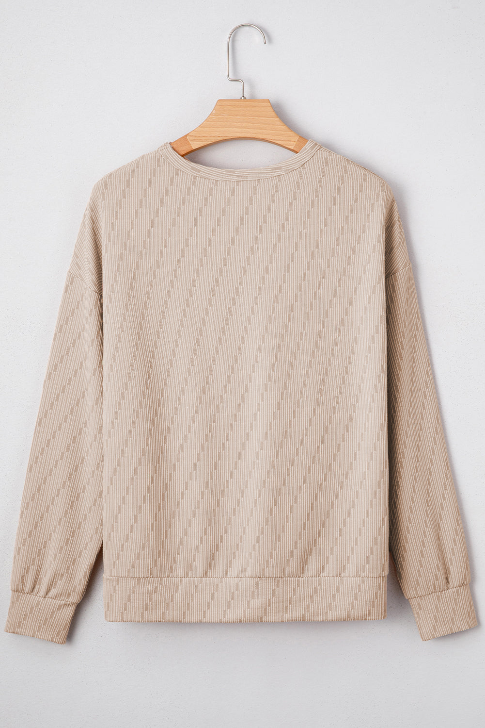 textured long sleeve top