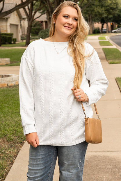 white plus size sweatshirt