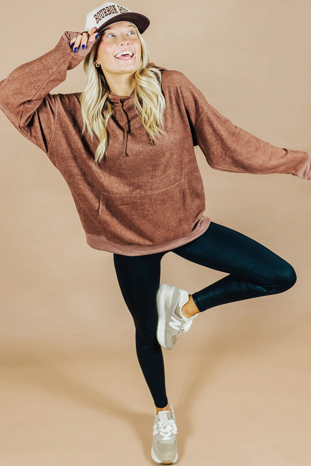 Straw Yellow Oversized Drop Shoulder Casual Hoodie