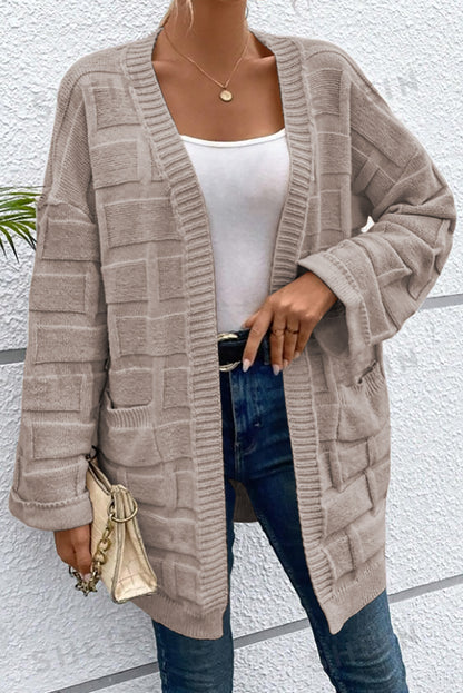 textured knit cardigan