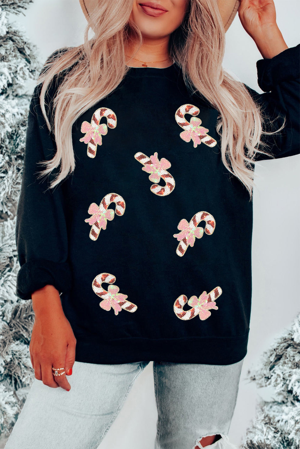 black graphic sweatshirt