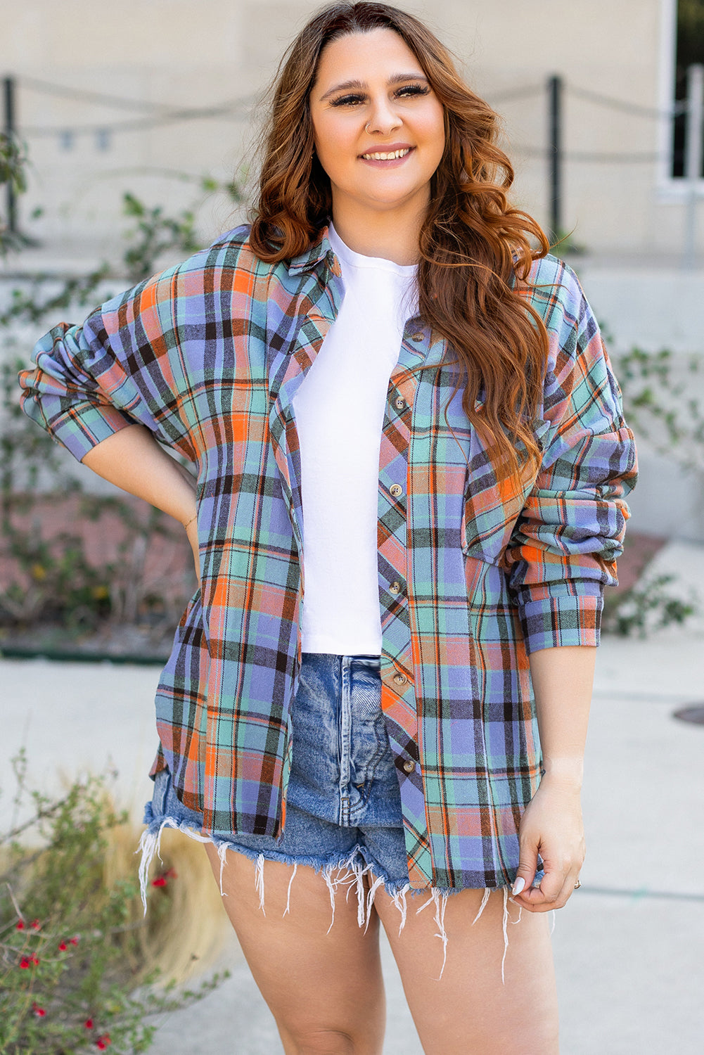 plus size plaid shirt