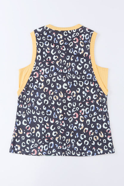 Leopard and Chevron Sleeveless Tank Top