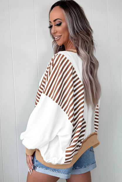stripe patchwork sweatshirt