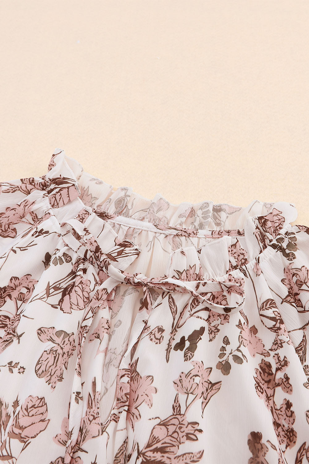 Floral Fantasy Bubble Sleeve Boho Blouse