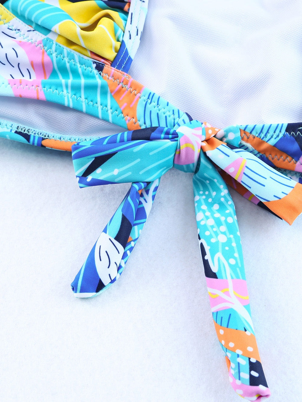 Green Floral Ruffle Square Neck High Waist Bikini Set