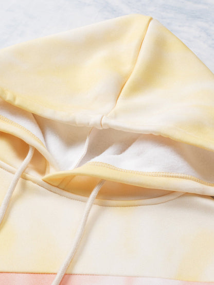 Cozy Sky Blue Plus Size Hoodie with Colorblock Design