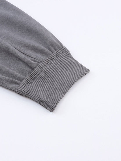 Exposed Seam Twist Gray Oversized Pullover with Open Back