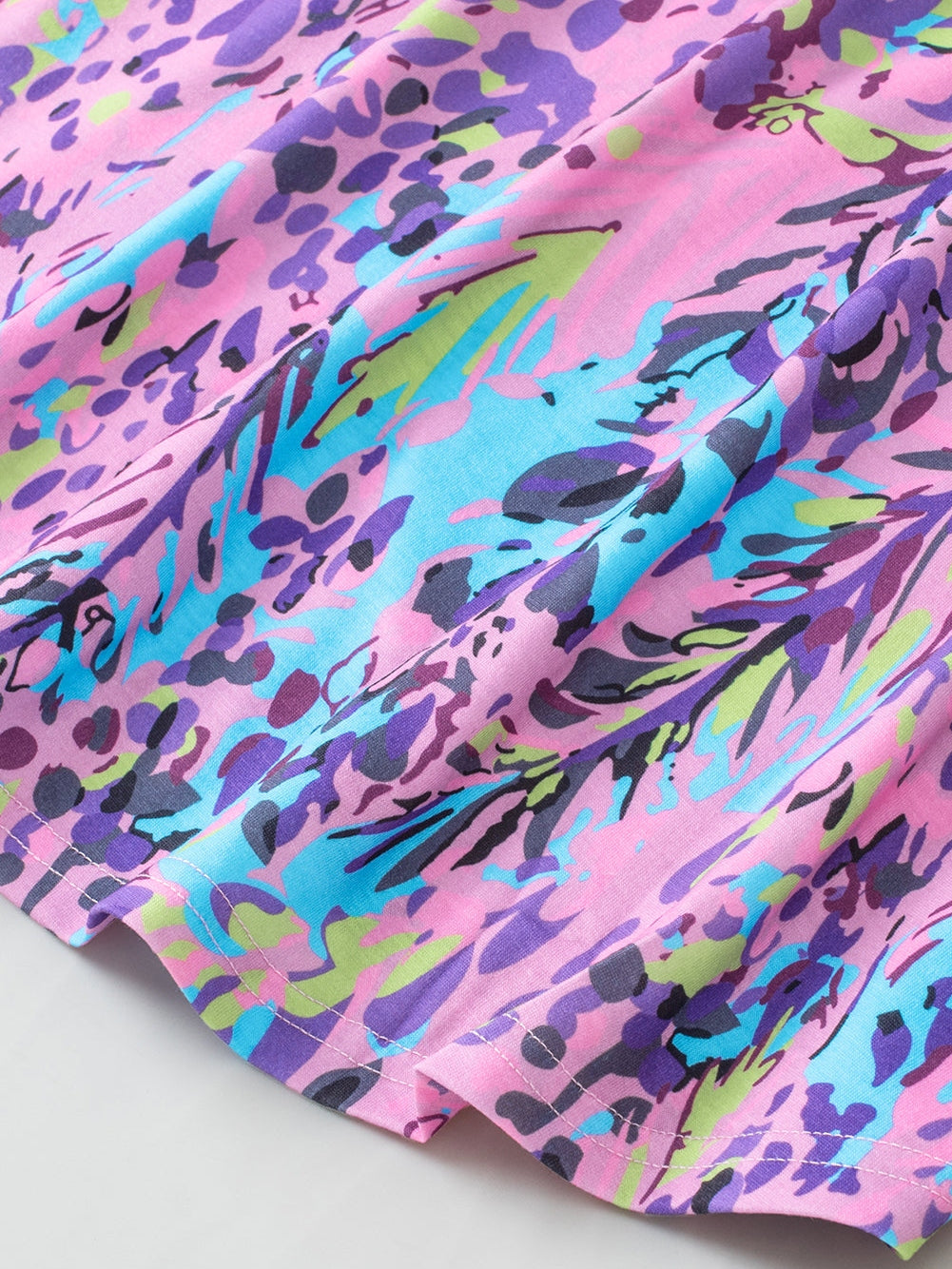 Multicolor Floral Print Round Neck Plus Size Tank Top