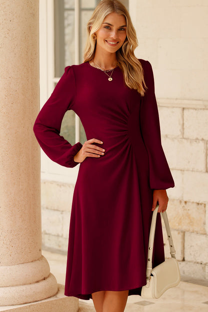 solid midi dress