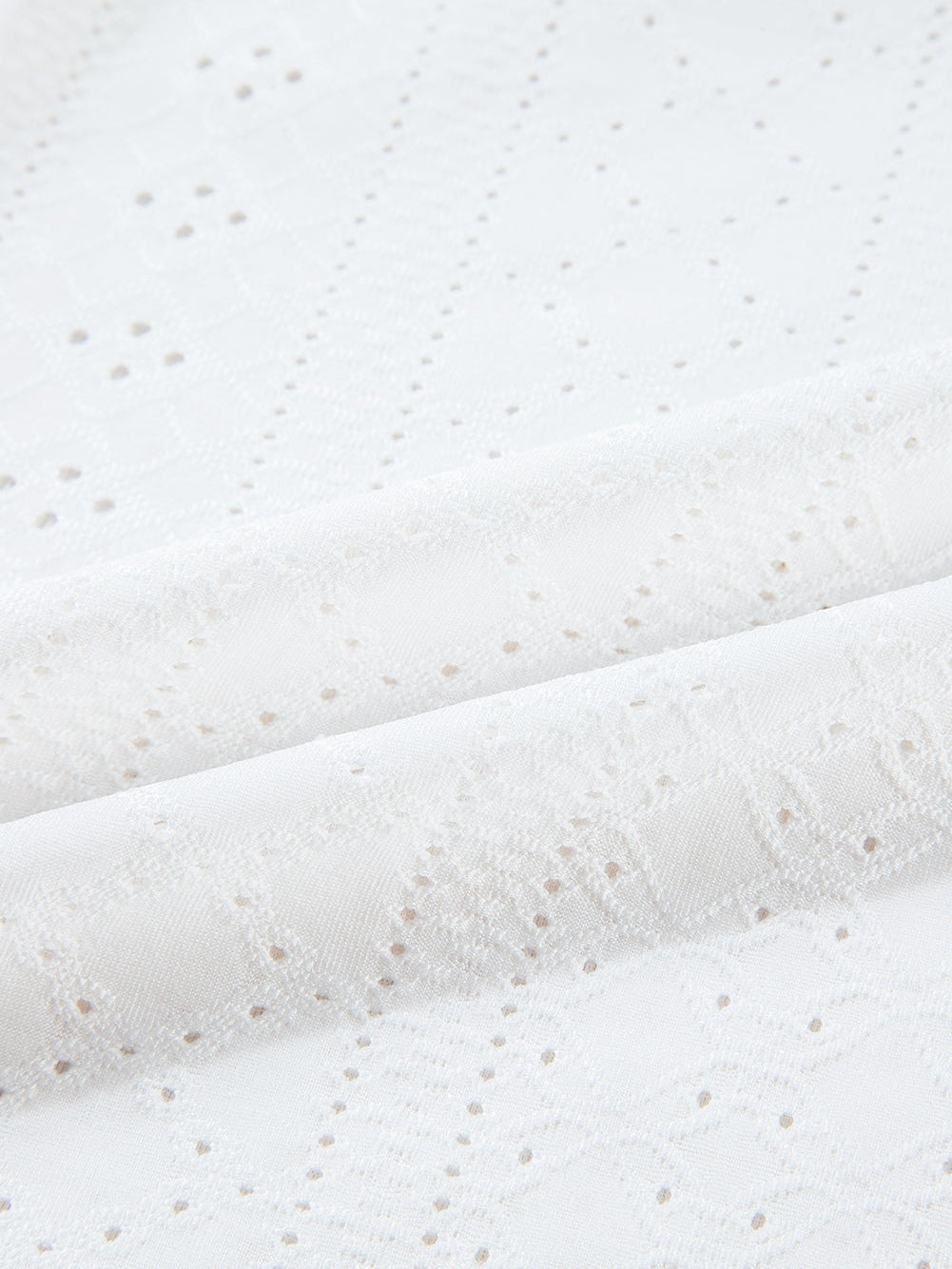 White Plus Size Guipure V Neck Eyelet Lace Tank Top