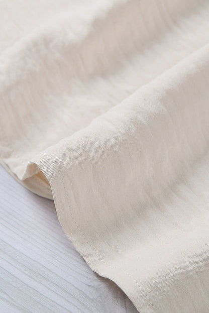 Apricot Frilled Sleeveless Top with Button Front Detail