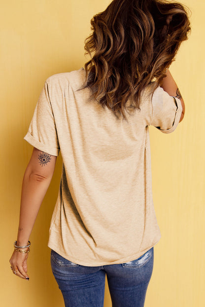 Khaki Corn Print Crop Top Tee