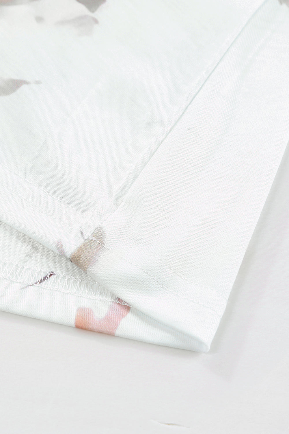 Printed Lace Up Lapel Waist Short Sleeved Midi Dress