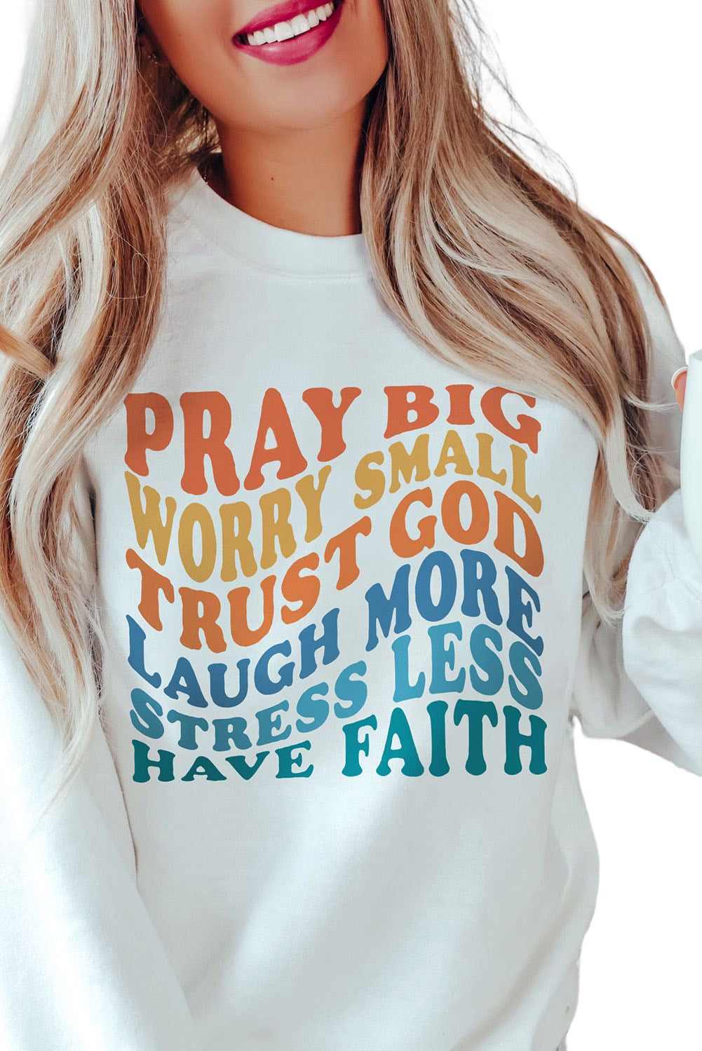 Expressive Beige Letter Graphic Print Pullover Sweatshirt