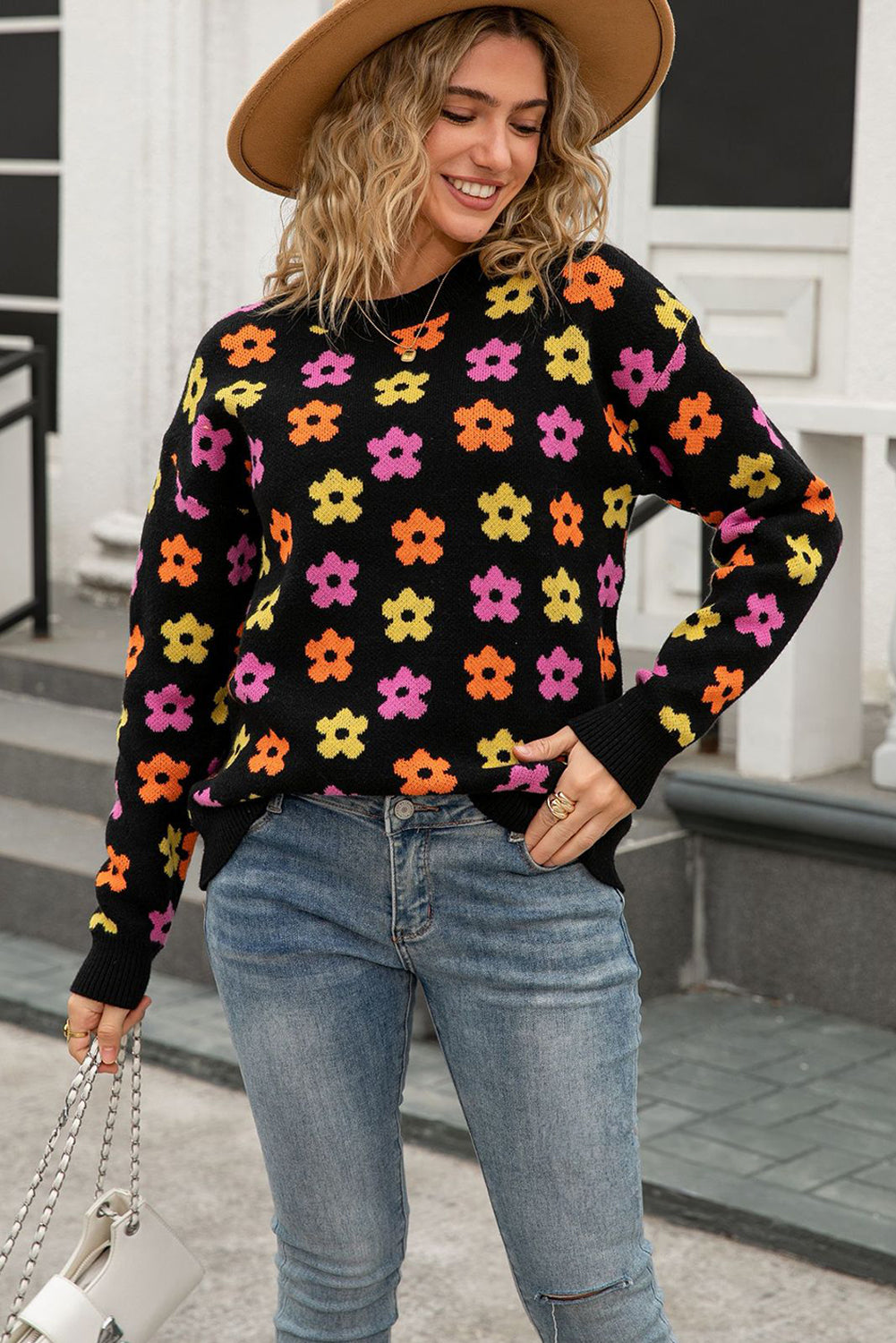 womens flower sweater