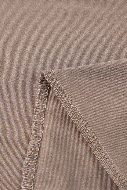 Dark Brown Drawstring Waist Pocketed Joggers