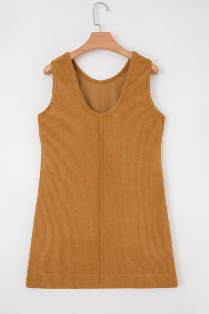 sleeveless corduroy dress