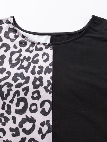 Leopard Print Black Plus Size Tee