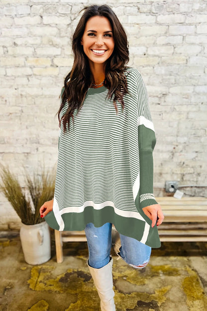 striped knit sweater