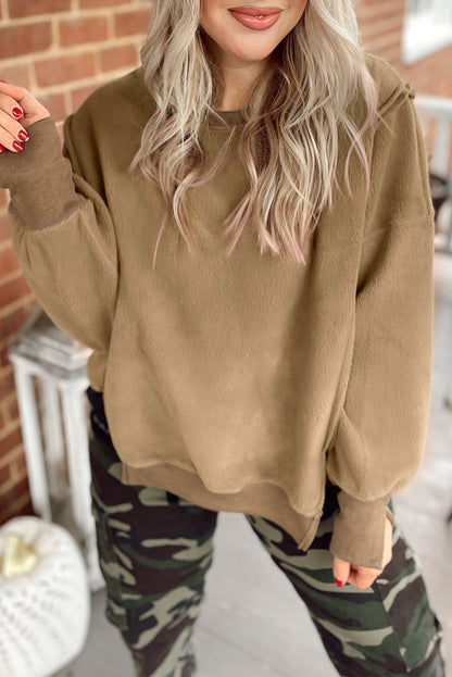 khaki sweatshirt