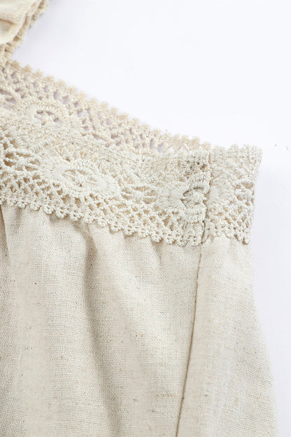 Elegant Lace Detail Square Neck Tank Top