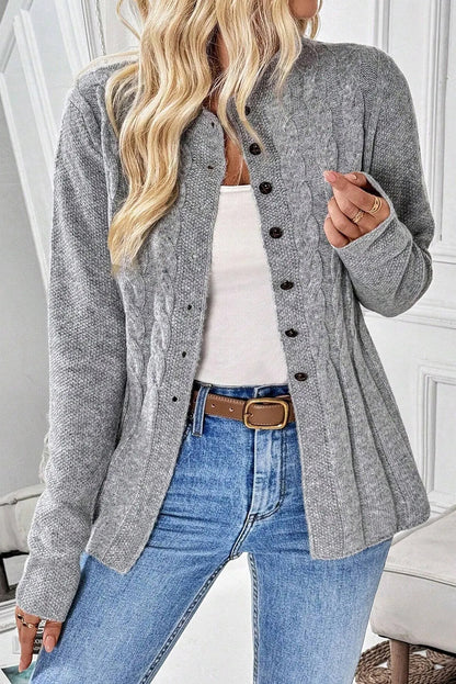 High-rise Cable Cardigan Sweater