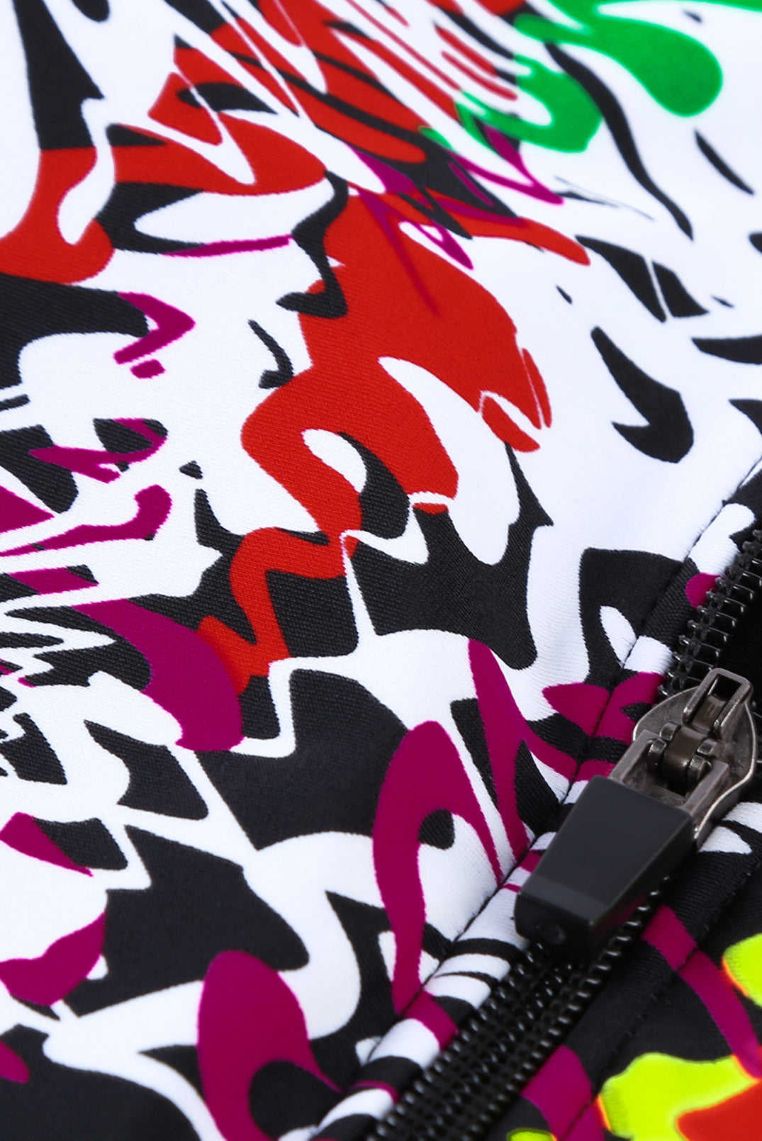 Flaming Red Blossom Striped Patchwork Rashguard One-piece Swimwear