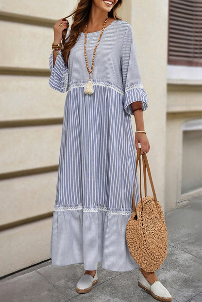 striped maxi dress