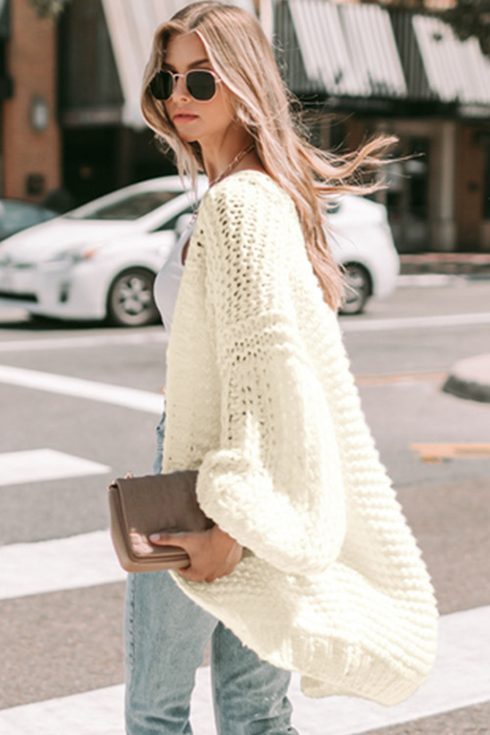 puff sleeve cardigan