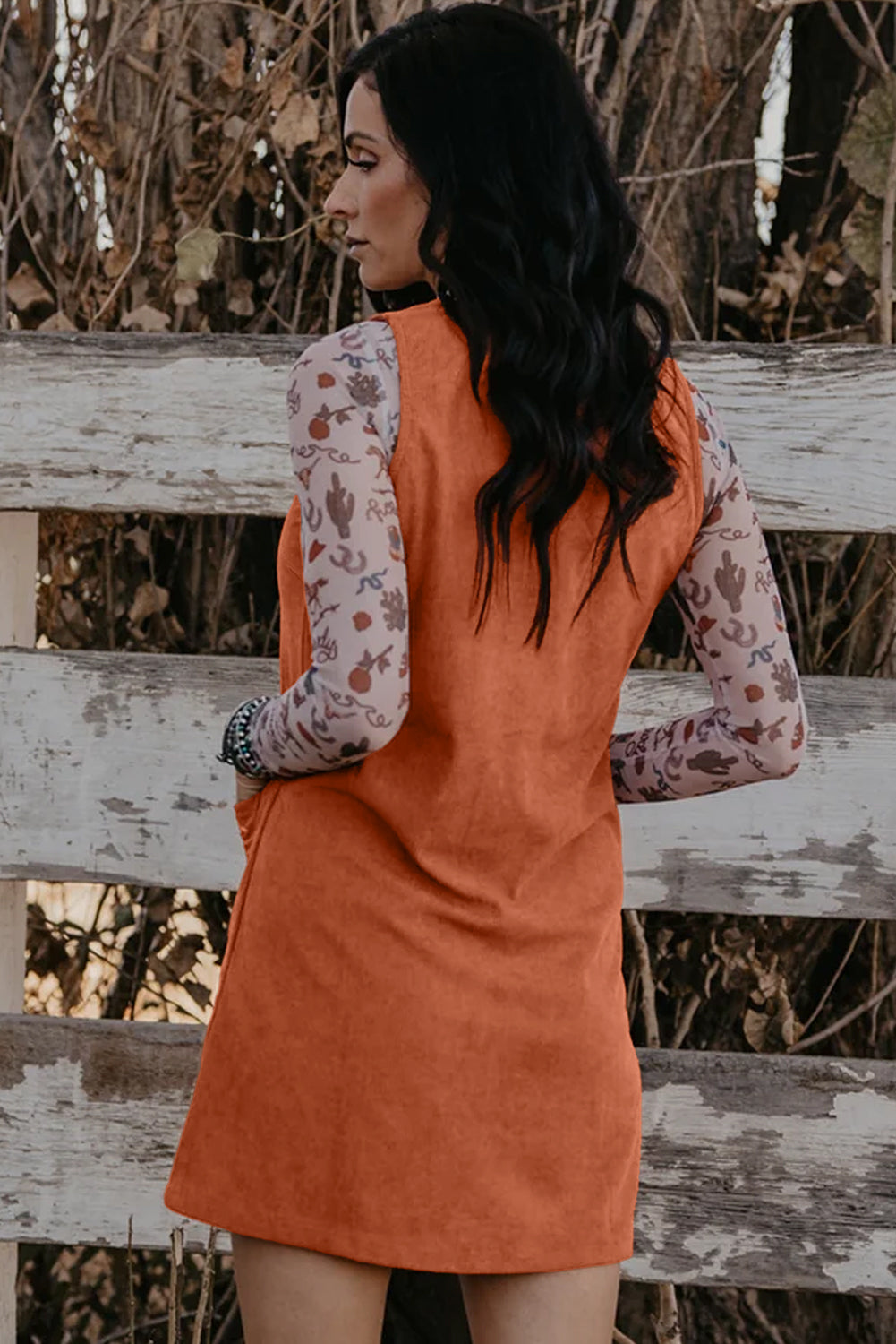 western embroidered mini dress