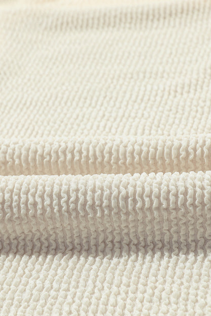 Khaki Ribbed Leopard Print Plus Size Bubble Sleeve Top