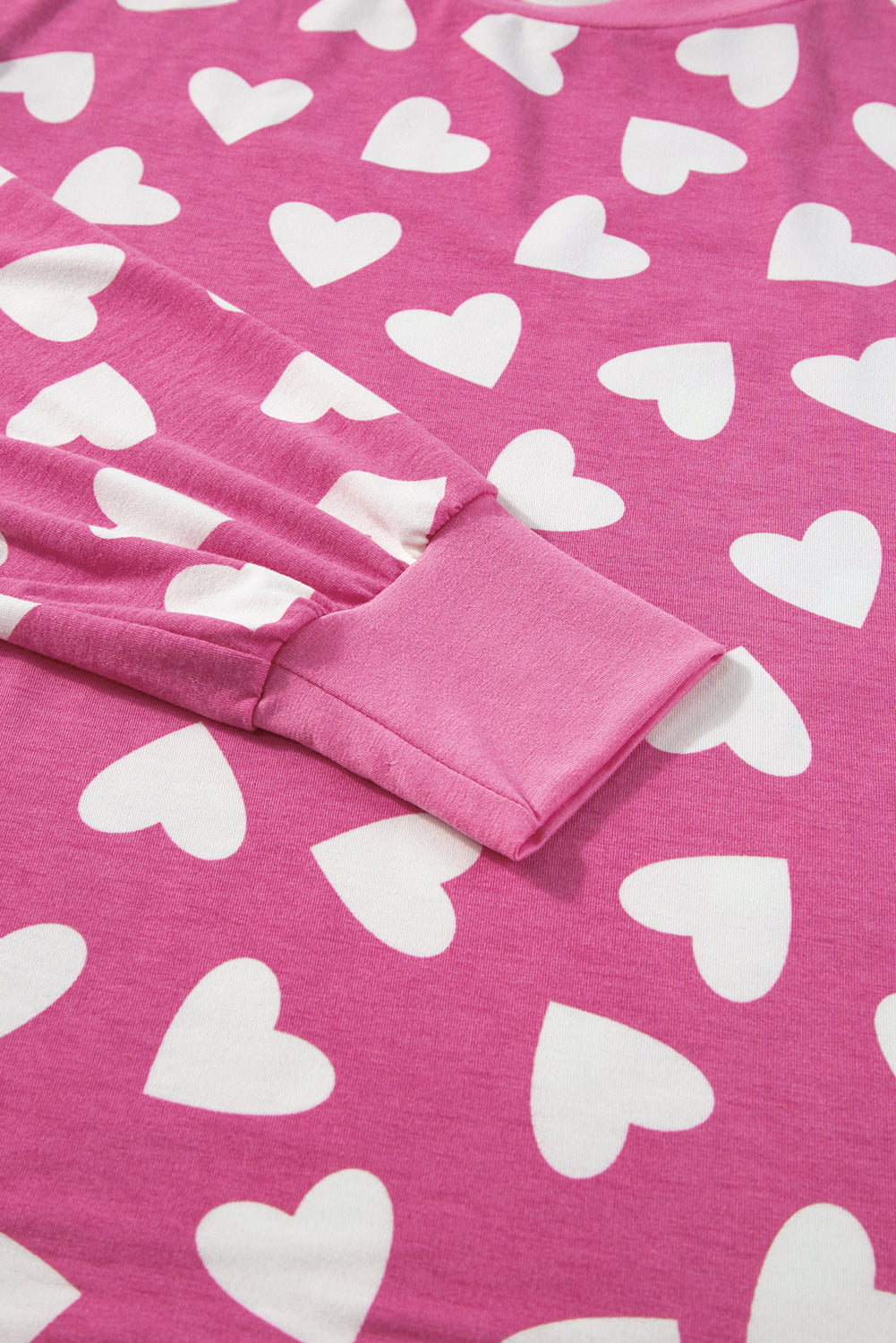 Heartfelt Pink Valentine's Day Lounge Set with Heart Print Top and Shorts