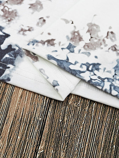 Gray Tie-Dye Bleached Western Shift Tee