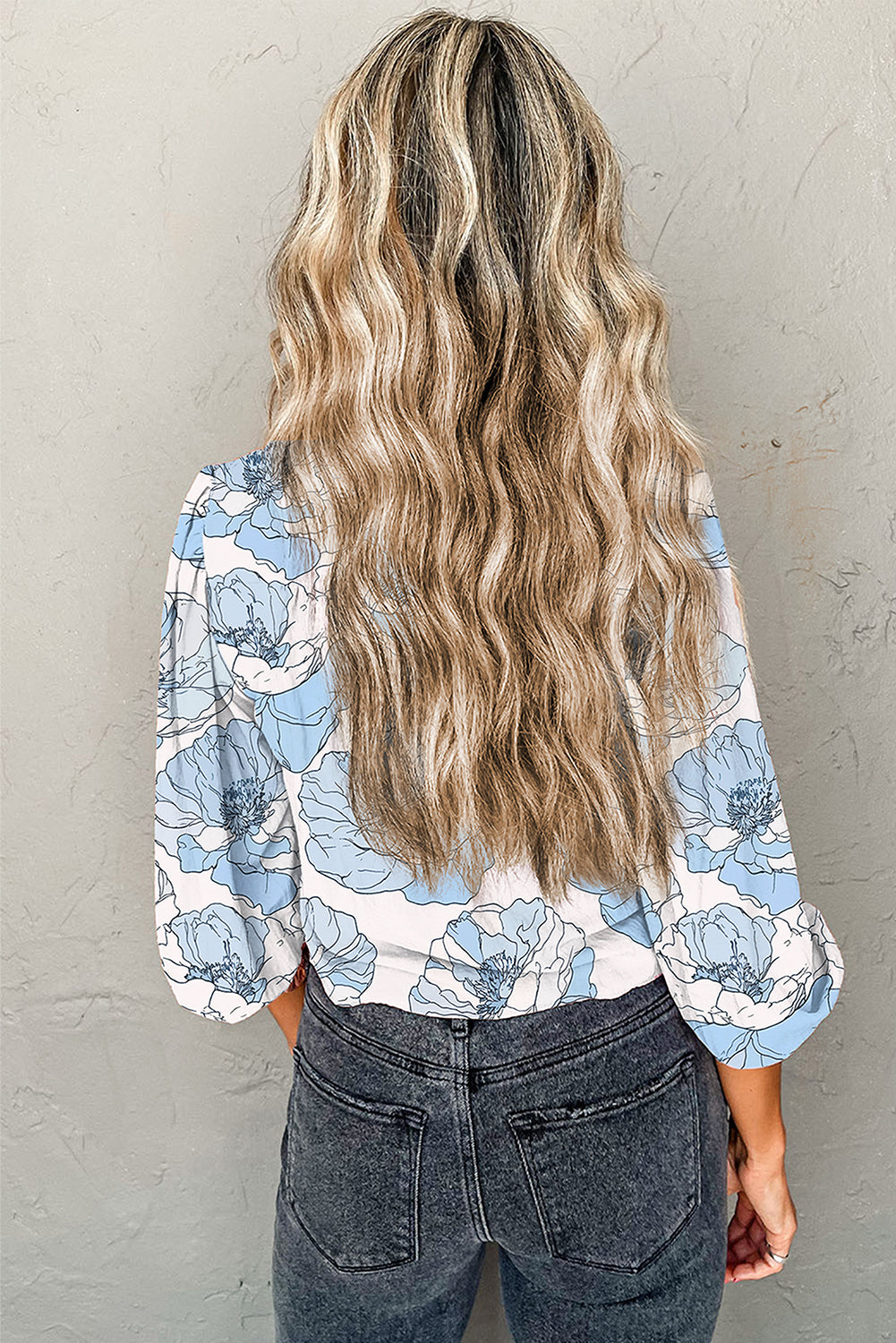 floral print long sleeve blouse