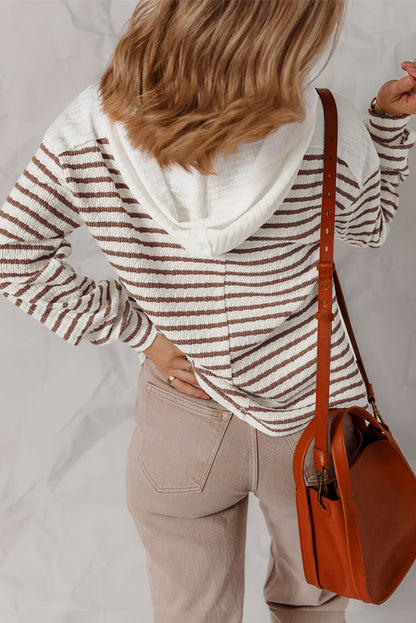 stripe hooded top