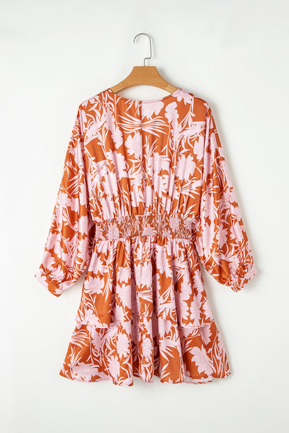 puff sleeve floral dress