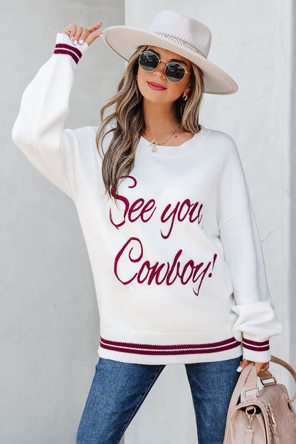 western graphic sweater